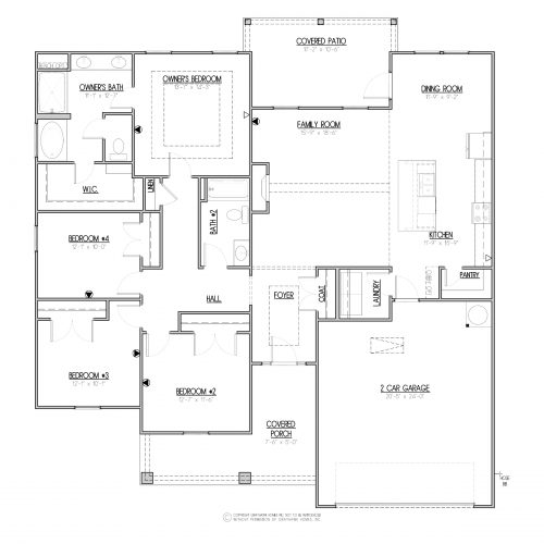 Boston II Craftsman Single Story House Plans - 1st Floor